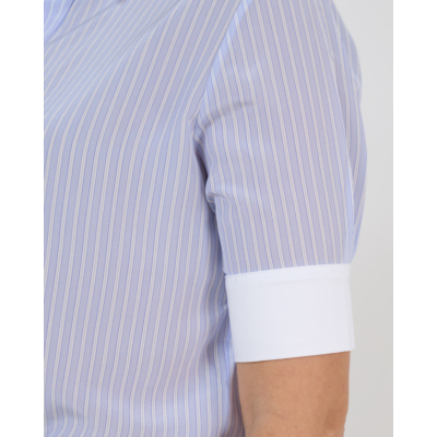 Francoise Brooklyn Blouse Korte Mouw Gestreept Blauw