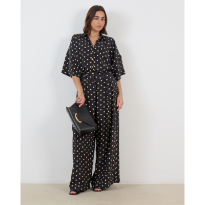 Francoise Zaoua Blouse Lange Mouw Zwart Stippen