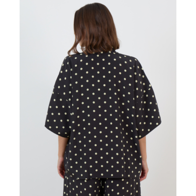 Francoise Zaoua Blouse Lange Mouw Zwart Stippen