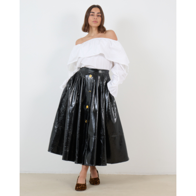 Francoise Sadie Off Shoulder Blouse Lange Mouw Wit