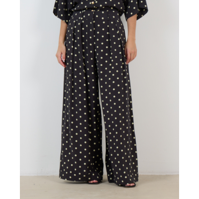 Francoise Mila Pantalon Zwart Stippen