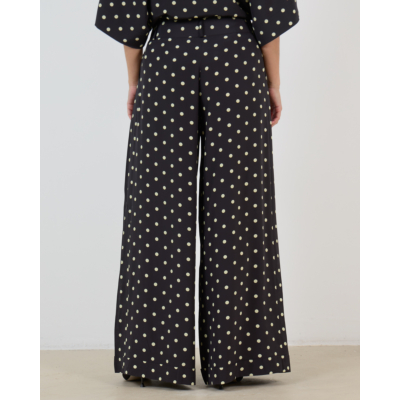 Francoise Mila Pantalon Zwart Stippen