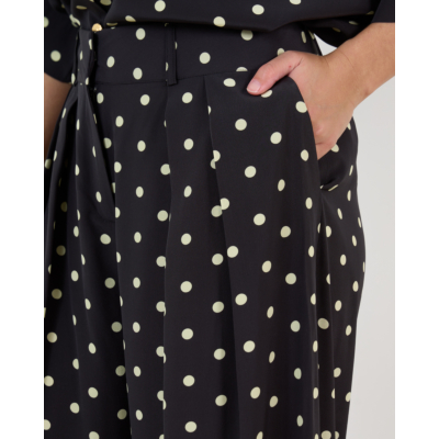 Francoise Mila Pantalon Zwart Stippen