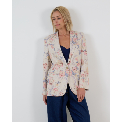 Forte Forte Bloemen Print Blazer Roze