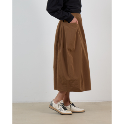 Tibi Nylon Lantern Rok Caramel Latte