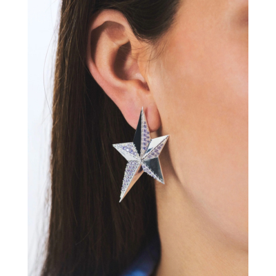 Anna + Nina Single Interstellar Stud Silver
