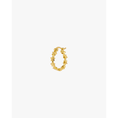 Anna + Nina Single Stars Align Hoop Earring Gold Plated