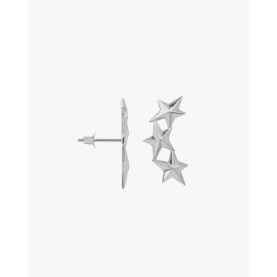 Anna + Nina Single Stars Aligned Stud Silver