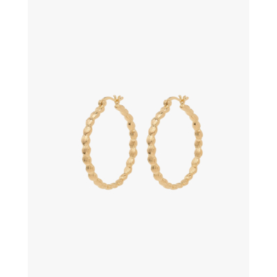 Anna + Nina Large Madeleine Hoop Earrings Gold Plated