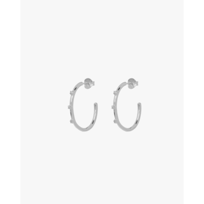Anna + Nina Medium Lumière Hoop Earrings Silver