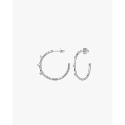Anna + Nina Medium Lumière Hoop Earrings Silver