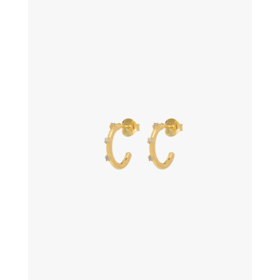 Anna + Nina Small Lumière Hoop Earrings Gold Plated