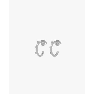Anna + Nina Small Lumière Hoop Earrings Silver