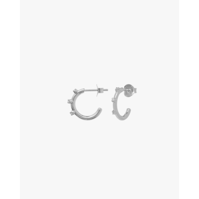 Anna + Nina Small Lumière Hoop Earrings Silver