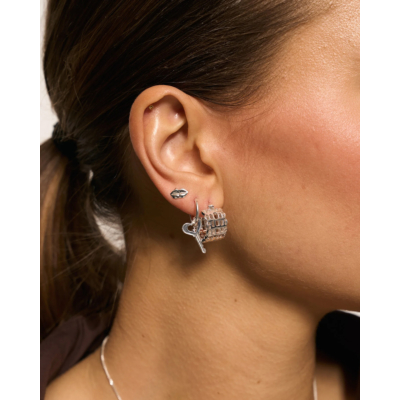 Anna + Nina Single Bisou Stud Silver