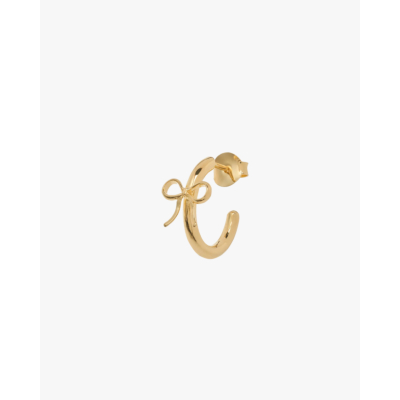 Anna + Nina Single Small Bow Hoop Earring Gold Plated