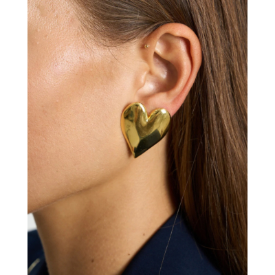 Anna + Nina Forbidden Love Stud Earrings Gold Plated