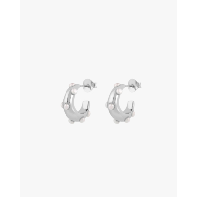 Anna + Nina Small Ovation Hoop Earrings Silver