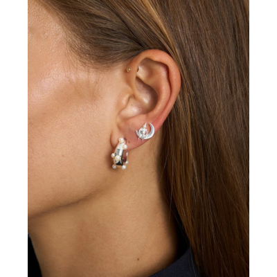 Anna + Nina Small Ovation Hoop Earrings Silver