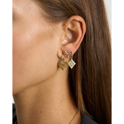 Anna + Nina Single Rhapsody Love Ring Earring Gold Plated