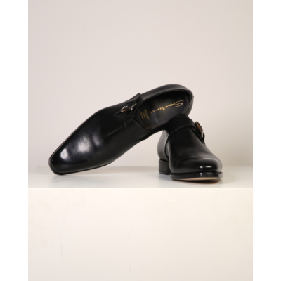 Santoni  Gespschoen Zwart Leer