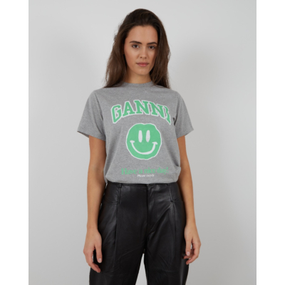 Ganni Jersey T-shirt grijs groen