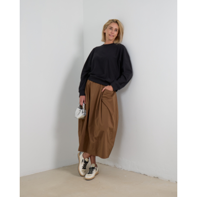 Tibi Nylon Lantern Rok Caramel Latte