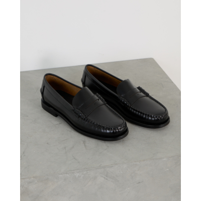 Sebago Classic Dan Leren Moccasin Loafer Zwart