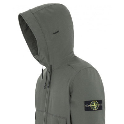 Stone Island Jas Soft Shell-R Olijfgroen