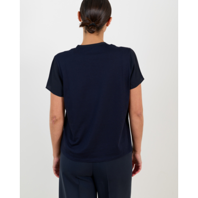 Luisa Cerano T-shirt ruffles navy