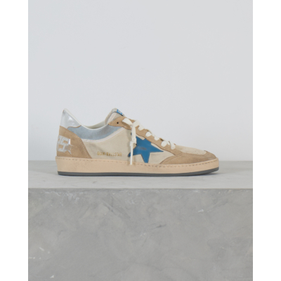 Golden Goose Ball Star Suede Sneaker met Blauwe Details Marble Silver