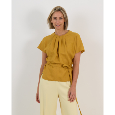 Natan Elton Blouse Korte Mouw Oker