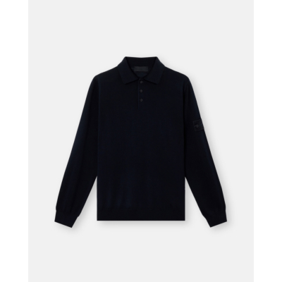Stone Island Ghost Polo Pullover Lange Mouw Navy Blue