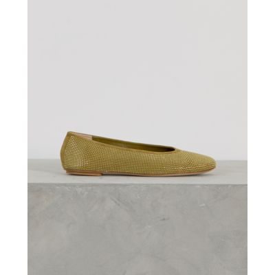Odare Lilly Suède Ballerina met strass details Green
