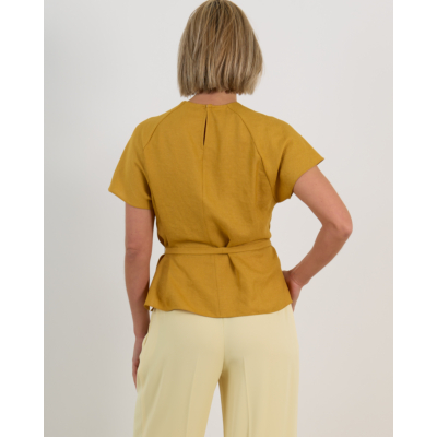Natan Elton Blouse Korte Mouw Oker
