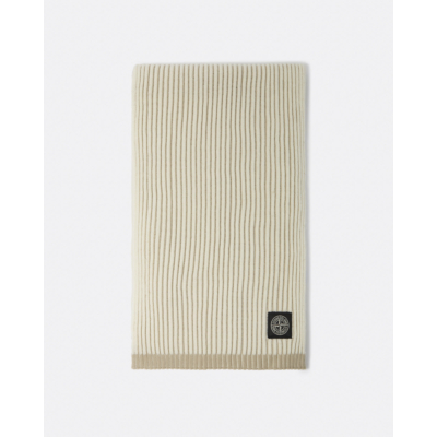 Stone Island Scarf with Logo Patch N06C5 Natural White