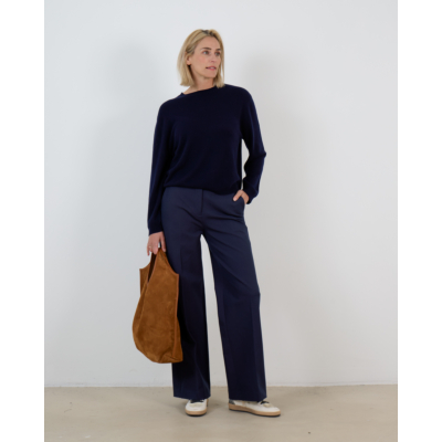 People's Republic of Cashmere Kasjmier Oversized Roundneck Pullover Trui Navy