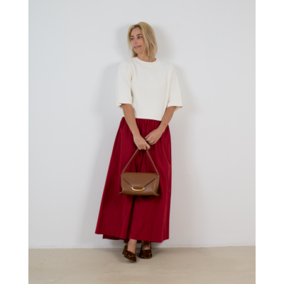 Natan Nouky Persy Korte Mouw Pullover met Ronde Hals Off-White
