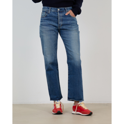 Moussy Nathan Distressed Straight Leg Jeans Blauw