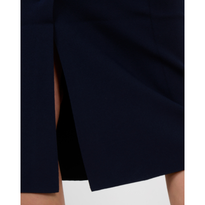 Max Mara Main Viscose Crêpe Sheath Maxi Jurk met split Ultramarine
