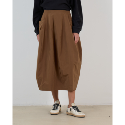 Tibi Nylon Lantern Rok Caramel Latte