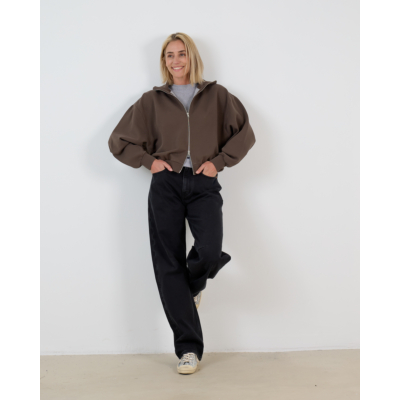 Ame Antwerp Nona Cardigan Vest met Rits Bruin