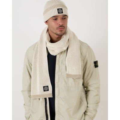 Stone Island Scarf with Logo Patch N06C5 Natural White