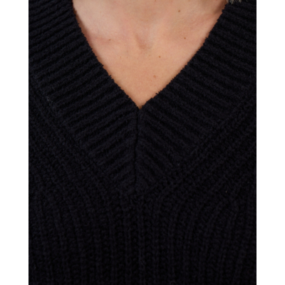 Joseph Nylas Cotton Knit V-hals Pullover Zwart