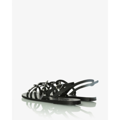 Ancient Greek Sandals Schinousa Rivets Black