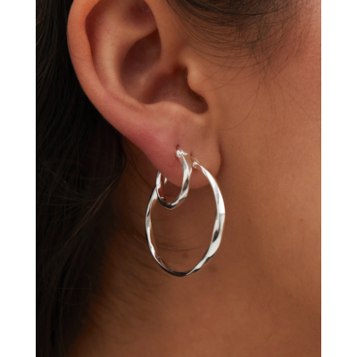 Anna + Nina Dazzling Ring Earrings Silver