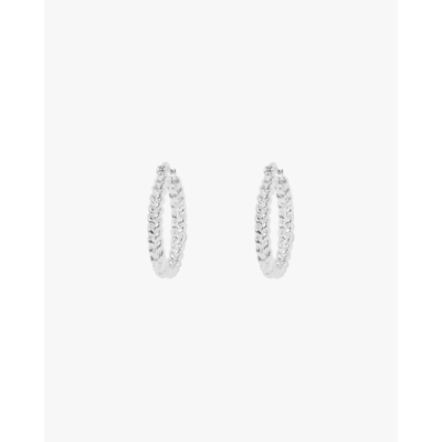 Anna + Nina French Braid Hoop Earrings Silver Plated