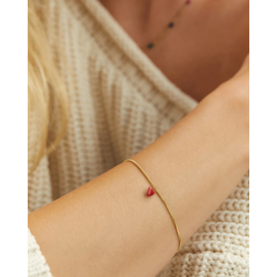 Anna + Nina Heart Beat Bracelet Gold Plated