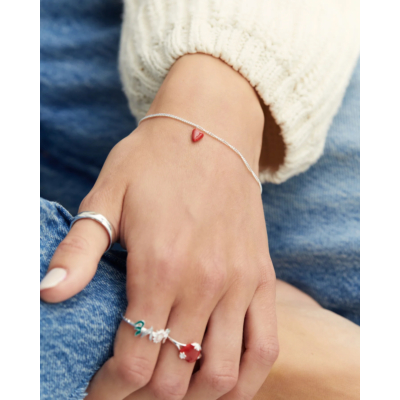 Anna + Nina Heart Beat Bracelet Silver