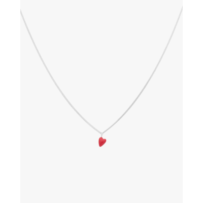Anna + Nina Heart Beat Necklace Silver